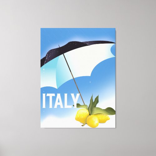 Italy Lemons Vintage style travel poster Canvas Print