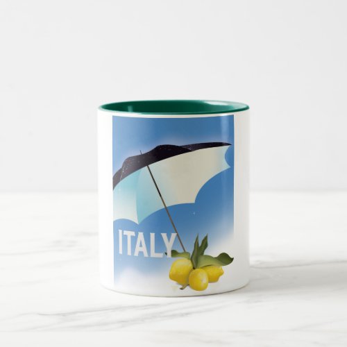 Italy Lemons Vintage style travel poster Two_Tone Coffee Mug