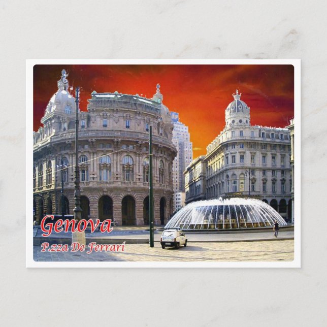 Italy - Liguria - Genoa - Piazza Ferrari - Postcard (Front)