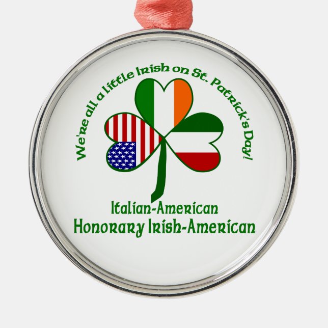 Italy Little Irish Metal Ornament (Front)