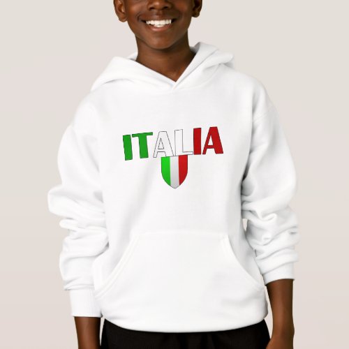 Italy logo flag of Italy shield for Italians Hoodie