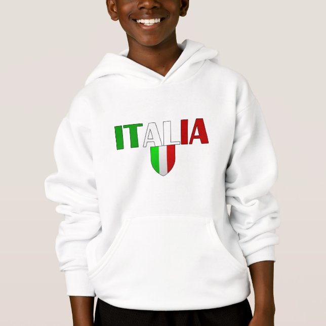 Italy logo flag of Italy shield for Italians Hoodie (Front)
