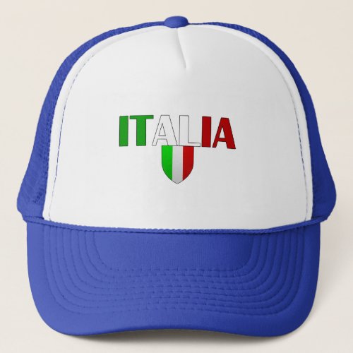 Italy logo flag of Italy shield for Italians Trucker Hat
