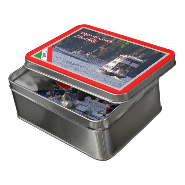 Italy - Lombardy - Lake Como - Boats - Jigsaw Puzzle (Lid Open)