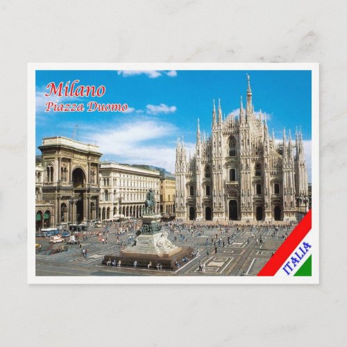 Italy _ Lombardy _ Milan _ Duomo  Square _ Postcard