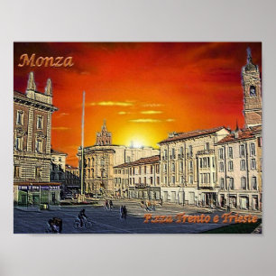 Italy - Lombardy - Monza - Trento e Trieste Square Poster