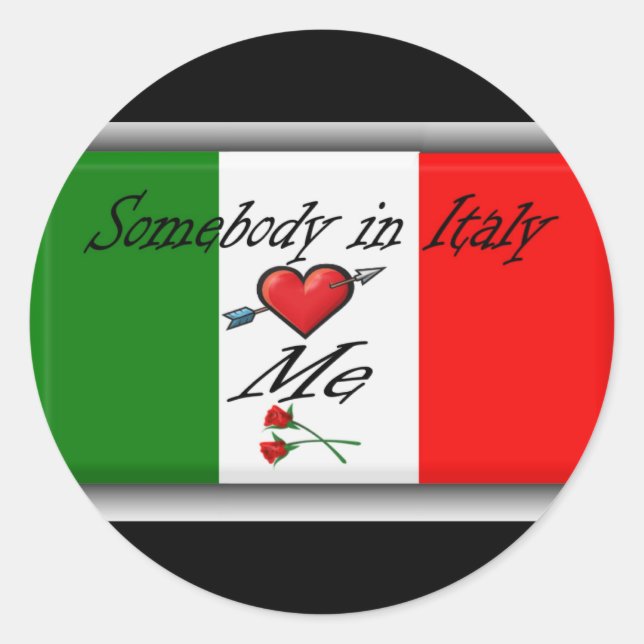 Italy love classic round sticker (Front)