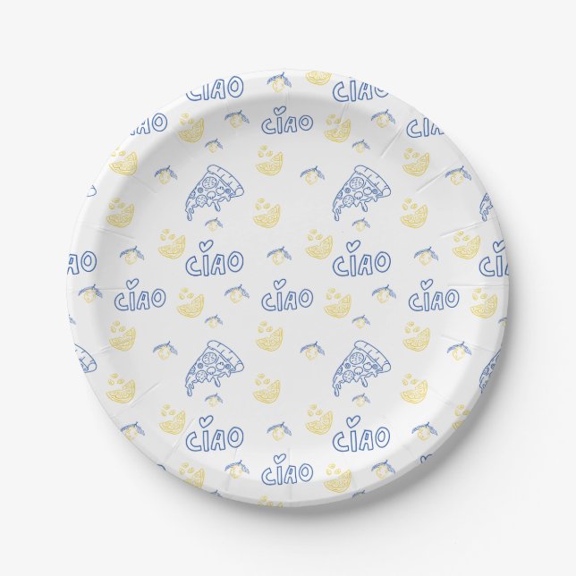 Italy Lover– Ciao Italian Vibes Paper Plates (Front)