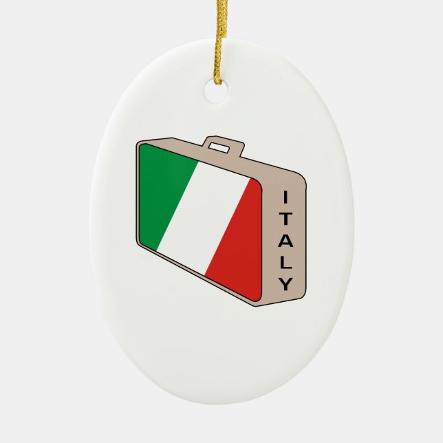 Italy Luggage Ceramic Ornament (Front)