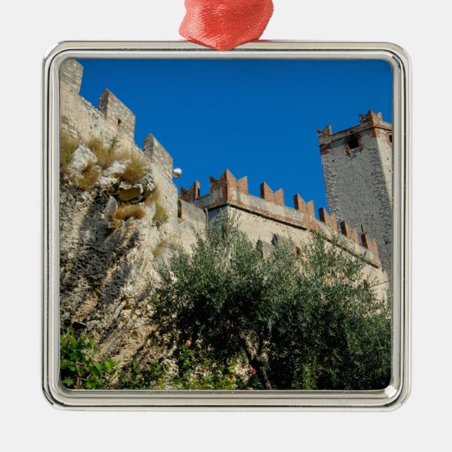 Italy, Malcesine, Lake Garda, Castle Scaligero Metal Ornament (Front)