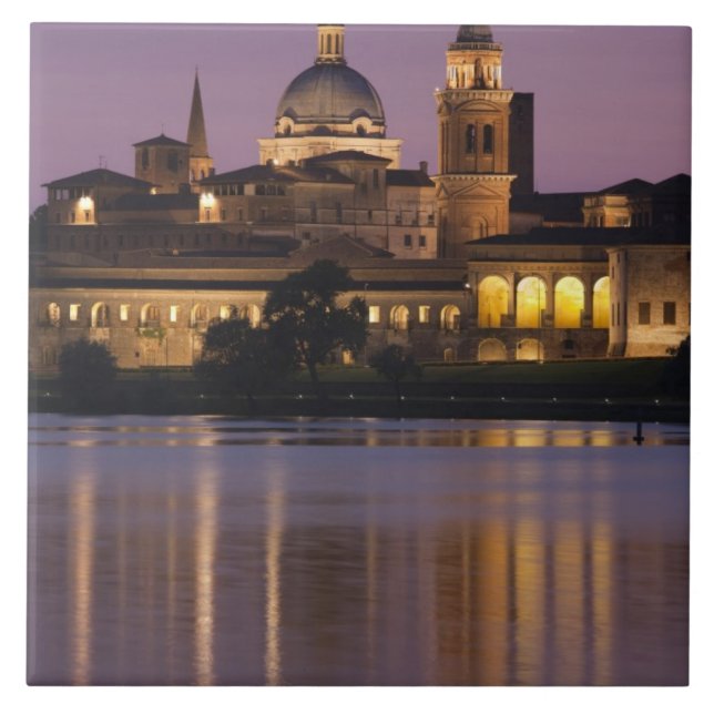 Italy, Mantua Province, Mantua. Town view and 2 Ceramic Tile (Front)