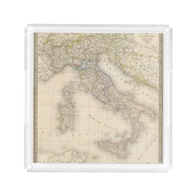 Italy Map Acrylic Tray (Front)
