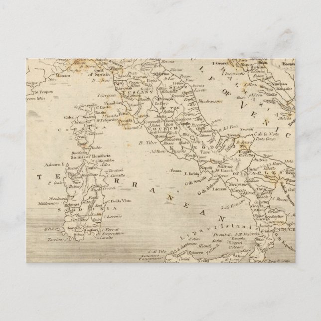 Italy Map by Arrowsmith Postcard (Front)