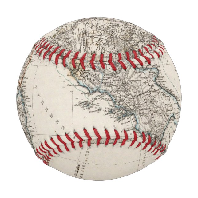 Italy Map by Stieler Baseball (Front)