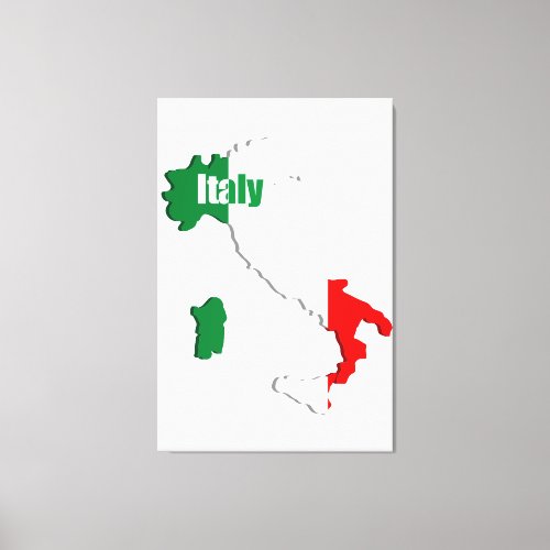 Italy map canvas print