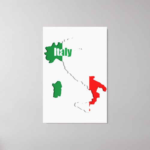 Italy map canvas print