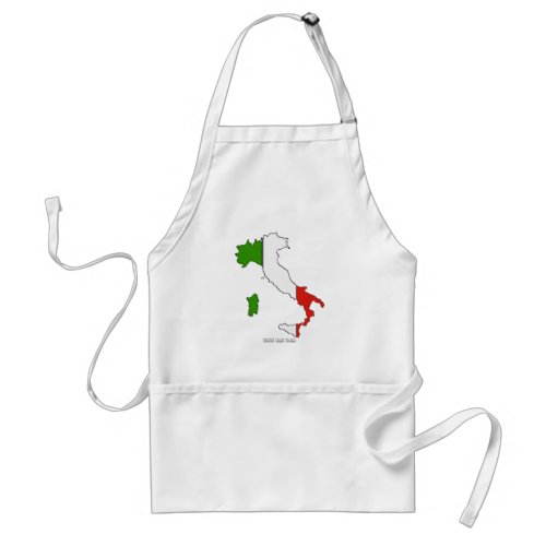 Italy Map Flag Adult Apron