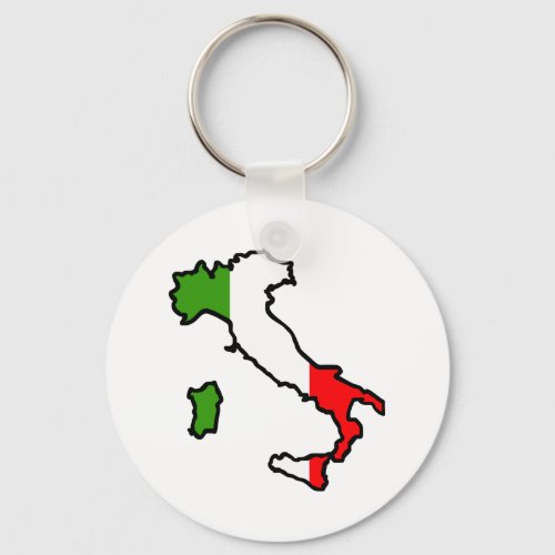 Italy Map Flag Keychain