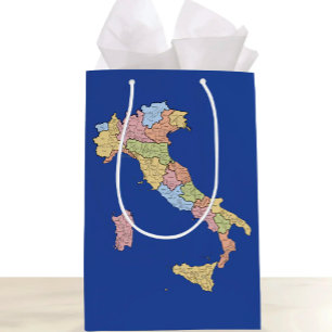 Italy Map Gift Bag – Colorful Regional Design