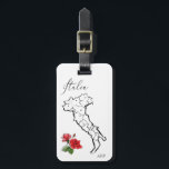 *~* Italy Map Italia Italian Language Roses Luggage Tag<br><div class="desc">* LUGGAGE TAG : Energetically Enhanced Italia Italy Map Roses Flag Colors with 1 lines of text you can PERSONALIZE with your NAME or INITIALS or just delete. The back of the Luggage Tag has an area of text where you choose what you want it to read. This is an...</div>