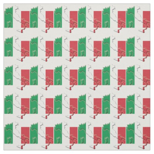 ITALY MAP  Italian Flag Fabric