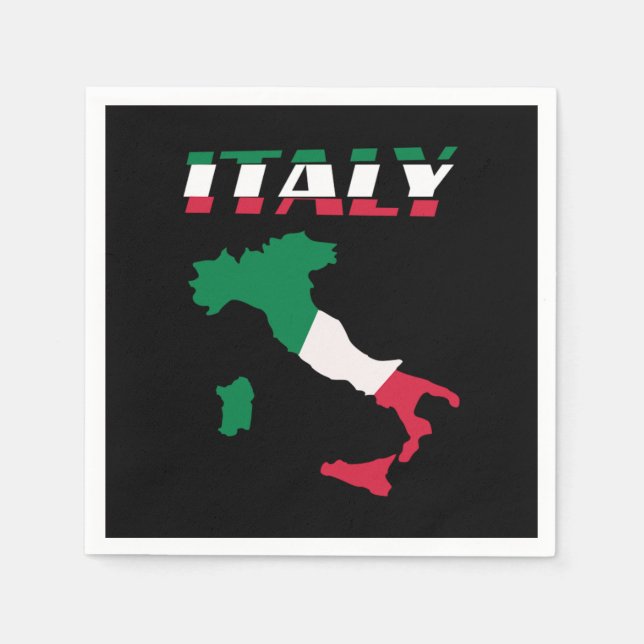 Italy Map Italian Italia Napkins (Front)