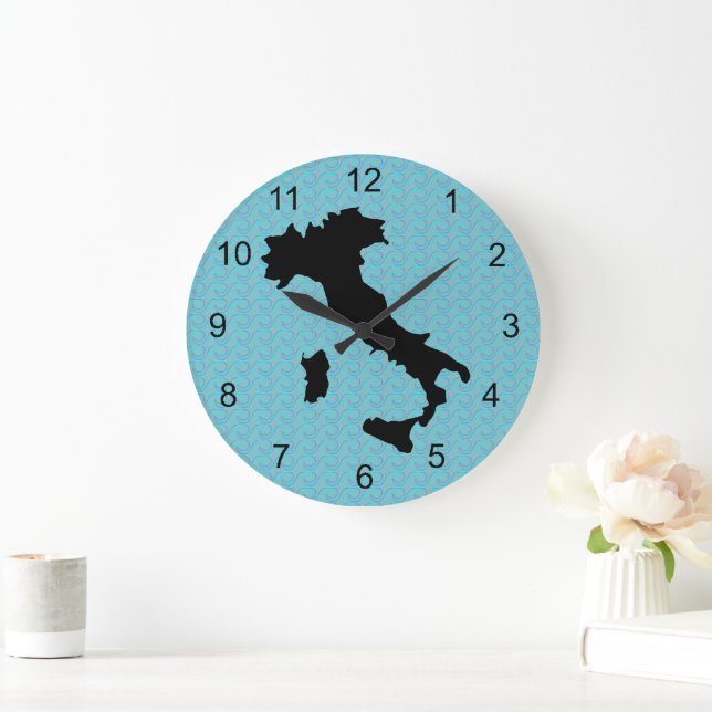 Italy Map Outline Design Clock (Home)