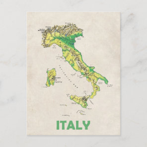Italy map postcard