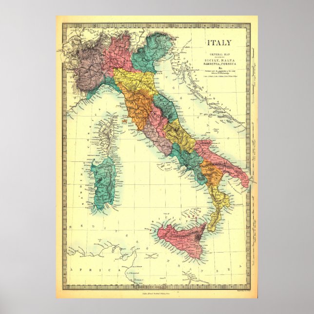 Italy map Poster (Front)