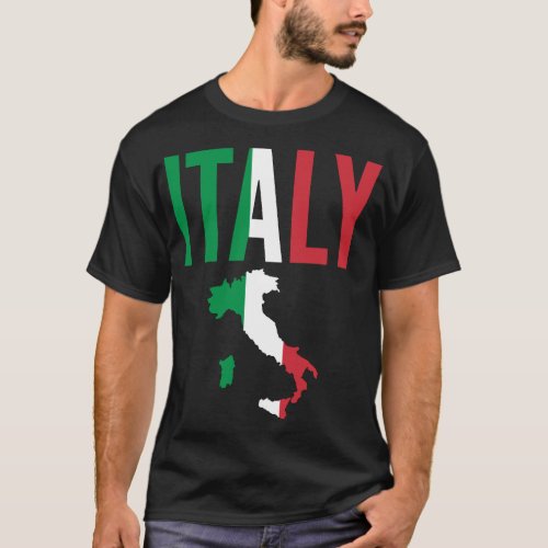 Italy Map Text T_Shirt