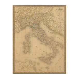 Italy Map Wood Wall Decor