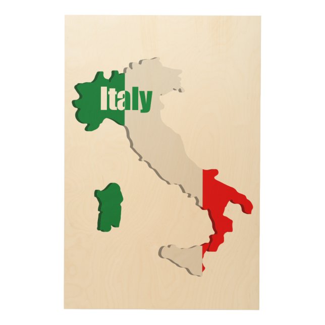 Italy map wood wall decor (Front)