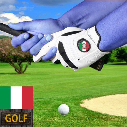 Italy marker  Italian Flag leather Golf Glove