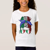 Italy messy bun with Italian Flag