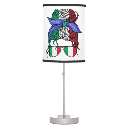 Italy messy bun with Italian Flag Table Lamp