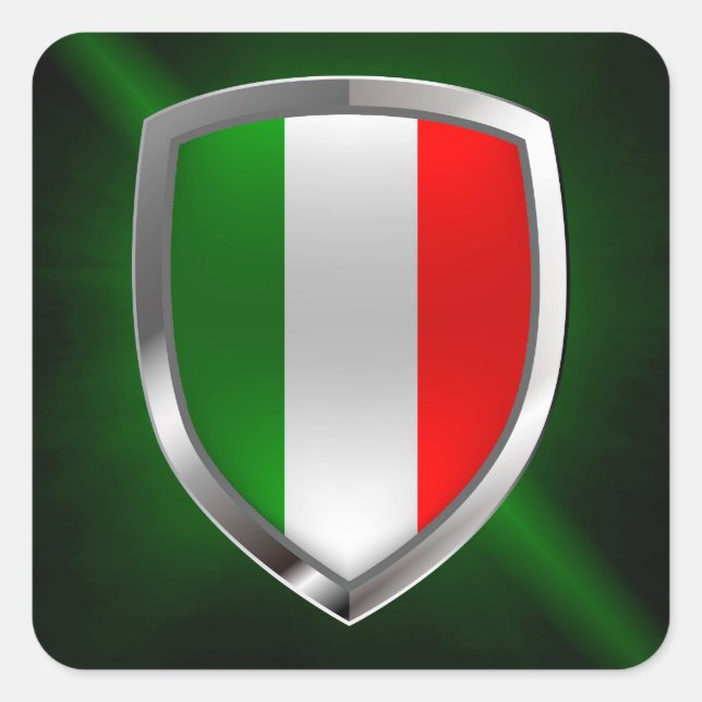Italy Metallic Emblem Square Sticker (Front)