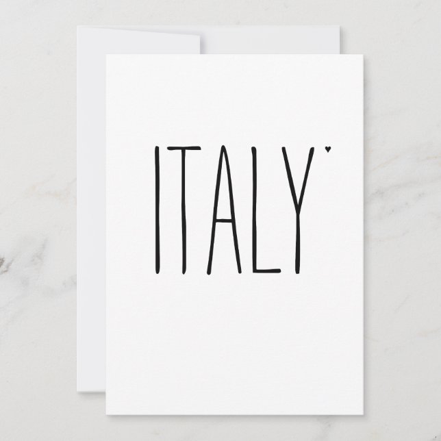 Italy - minimalistic typography card (Front)