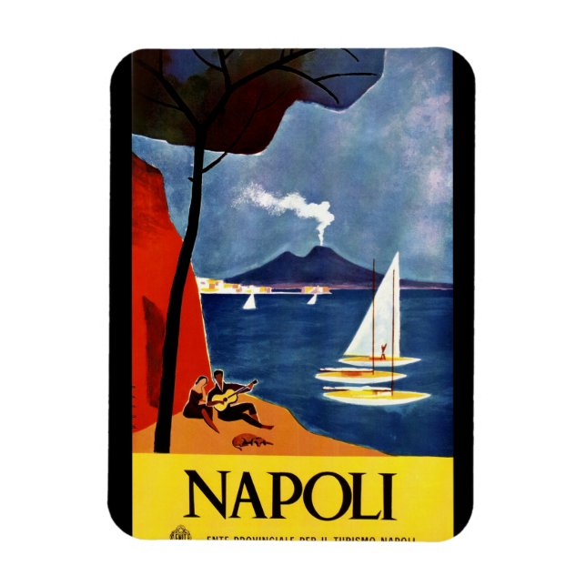 Italy Naples vintage travel poster Magnet (Vertical)