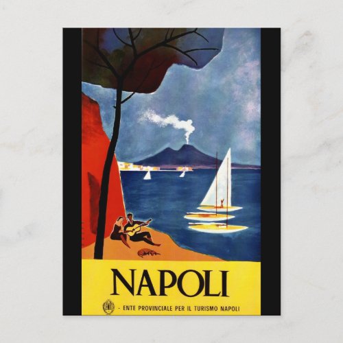 Italy Naples vintage travel poster Postcard