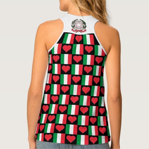 Italy National Flag Heart Cute Patriotic Italian Tank Top