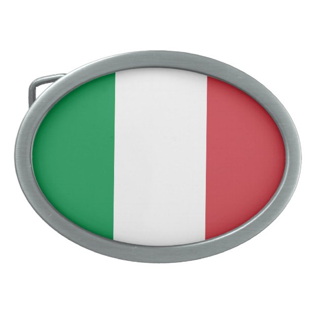 Italy National Flag Oval Belt Buckle (Front)