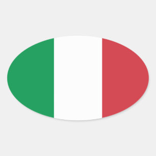 Italy National Flag Oval Sticker