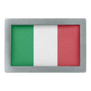 Italy National Flag Rectangular Belt Buckle