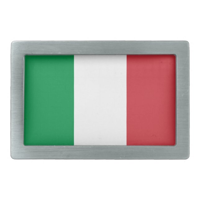 Italy National Flag Rectangular Belt Buckle (Front)