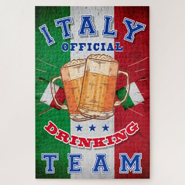Italy Official Drinking Team. Funny beer Jigsaw Puzzle (Vertical)