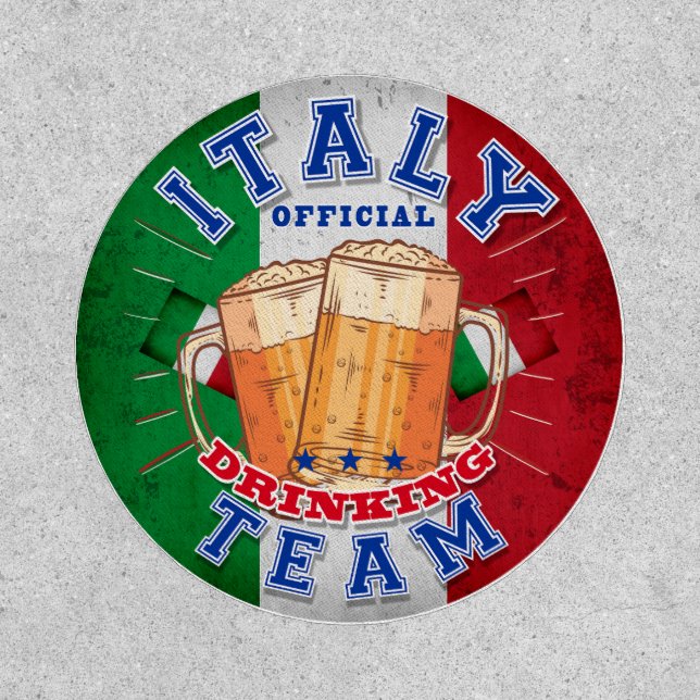 Italy Official Drinking Team. Funny beer Patch (Front)