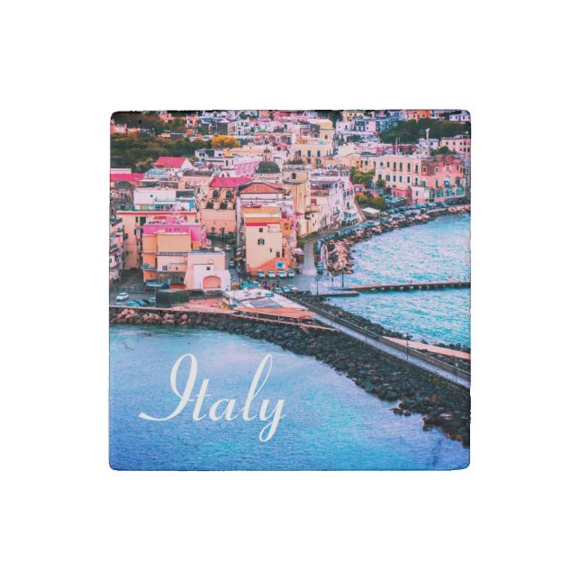 Italy Old Town of Ischia Souvenir Stone Magnet (Front)