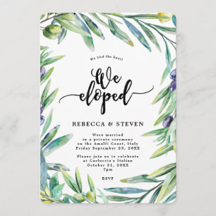 Italy olives we tied the knot we eloped invitation