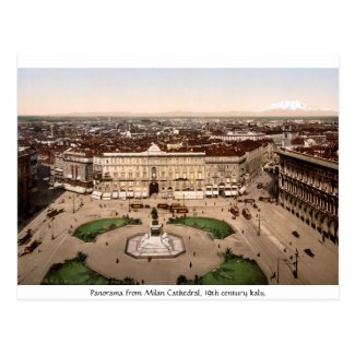 Cartolina panoramica del Duomo di Milano