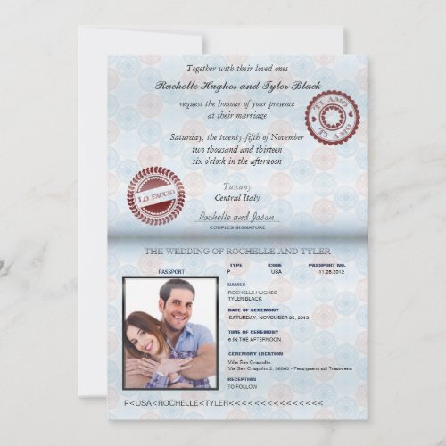 Italy Passport (rendered) Wedding Invitation II